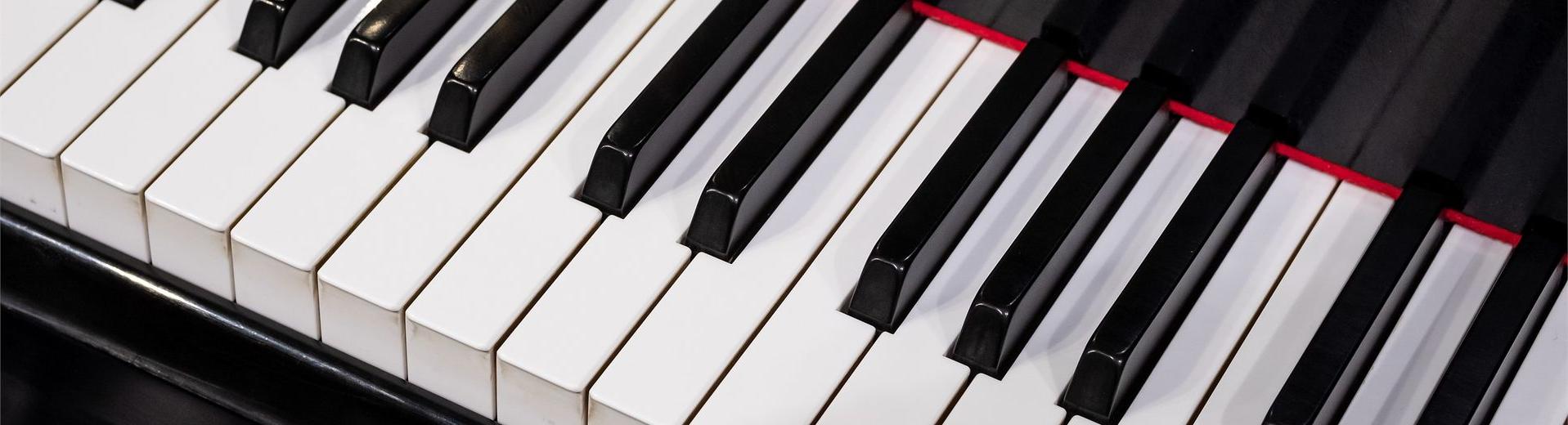 The black-and-white keys of a Steinway piano.